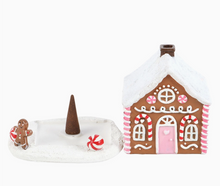 Load image into Gallery viewer, Pink Gingerbread House Christmas Incense Cone Burner