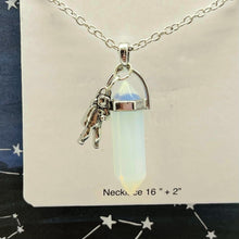 Load image into Gallery viewer, Crystal Pendant with Astronaut Charm Necklace - Choose Your Style!
