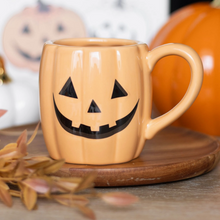 Load image into Gallery viewer, Jack-O'-Lantern Pumpkin Shaped Halloween Mug