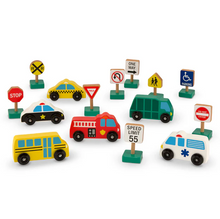 Load image into Gallery viewer, Wooden Vehicles and Traffic Signs - Melissa & Doug