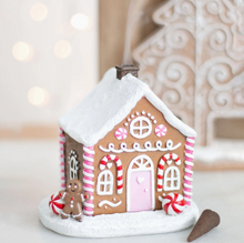 Load image into Gallery viewer, Pink Gingerbread House Christmas Incense Cone Burner