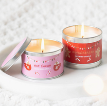 Load image into Gallery viewer, Snuggle Season Christmas Candles in Tin - Hot Cocoa or Gingerbread