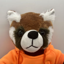 Load image into Gallery viewer, 9" Red Panda Hoodie Plush w/ Sloan Museum of Discovery Logo