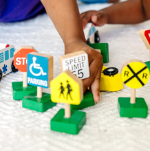 Load image into Gallery viewer, Wooden Vehicles and Traffic Signs - Melissa & Doug