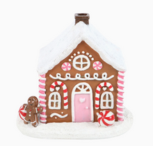 Load image into Gallery viewer, Pink Gingerbread House Christmas Incense Cone Burner