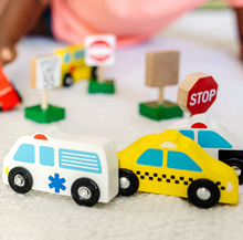 Load image into Gallery viewer, Wooden Vehicles and Traffic Signs - Melissa & Doug