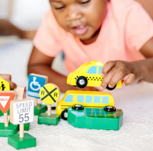 Load image into Gallery viewer, Wooden Vehicles and Traffic Signs - Melissa & Doug