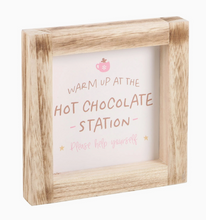 Load image into Gallery viewer, Hot Chocolate Station Wooden Frame Sign