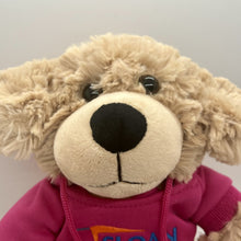 Load image into Gallery viewer, 9" Scruffy Dog Hoodie Plush w/ Sloan Museum of Discovery Logo