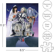 Load image into Gallery viewer, Beetlejuice "Vuzzle" 300 Piece Jigsaw Puzzle in VHS Case, by AQUARIUS