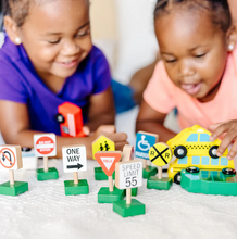 Load image into Gallery viewer, Wooden Vehicles and Traffic Signs - Melissa & Doug