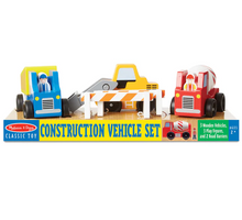 Load image into Gallery viewer, Classic Wooden Toy Construction Vehicle Set - Melissa & Doug