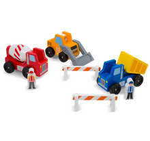 Load image into Gallery viewer, Classic Wooden Toy Construction Vehicle Set - Melissa & Doug