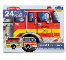 Load image into Gallery viewer, Giant Fire Truck Floor Puzzle, 24 Pieces - Melissa & Doug
