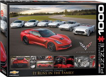 Load image into Gallery viewer, Corvette Stingray It Runs in the Family 1,000 Piece Puzzle