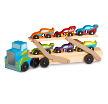 Load image into Gallery viewer, Mega Race Car Carrier - Melissa & Doug