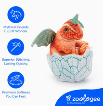 Load image into Gallery viewer, Mystical Dragon Egg Hatchling Orange 8"