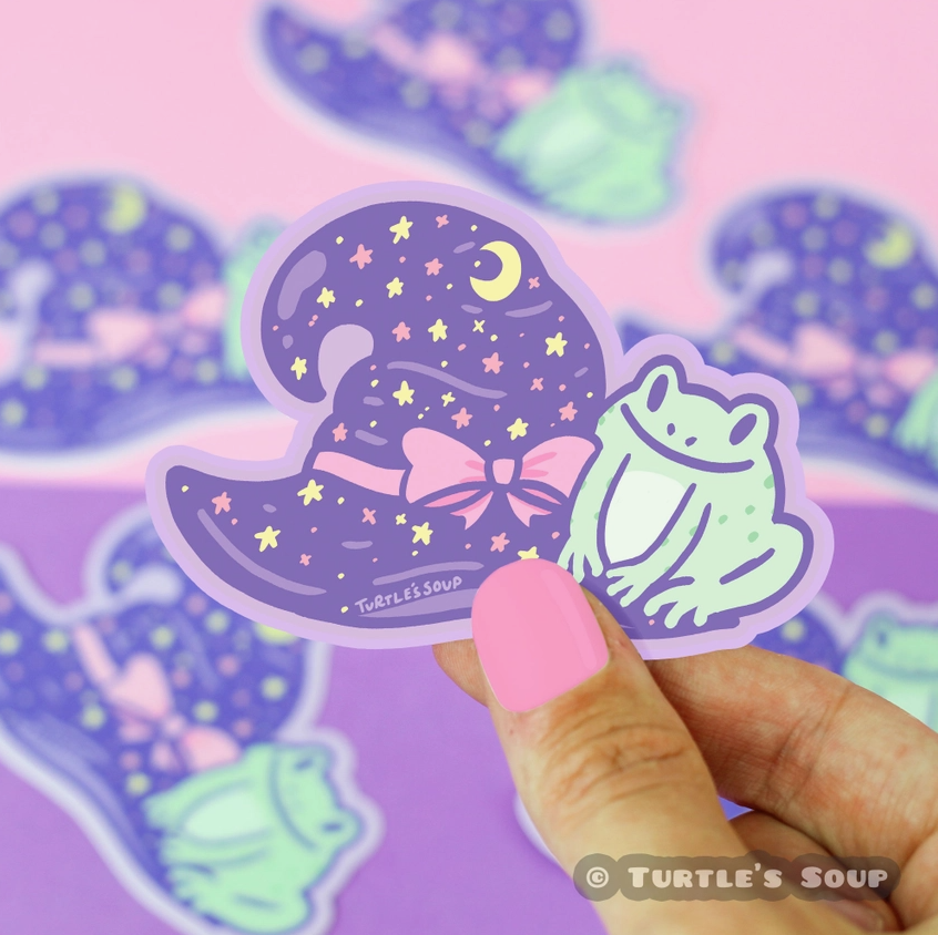 Witchy Frog Hat Sticker