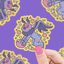 Load image into Gallery viewer, Mothman Cryptid Snacks Sticker
