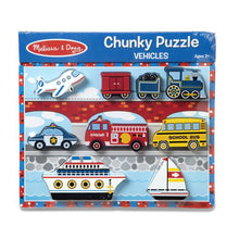 Load image into Gallery viewer, Vehicles Chunky Puzzle 9 Pieces - Melissa & Doug