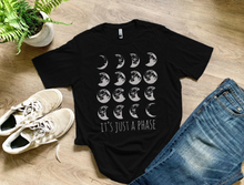 Load image into Gallery viewer, Adult It's Just A Phase T-Shirt - Black