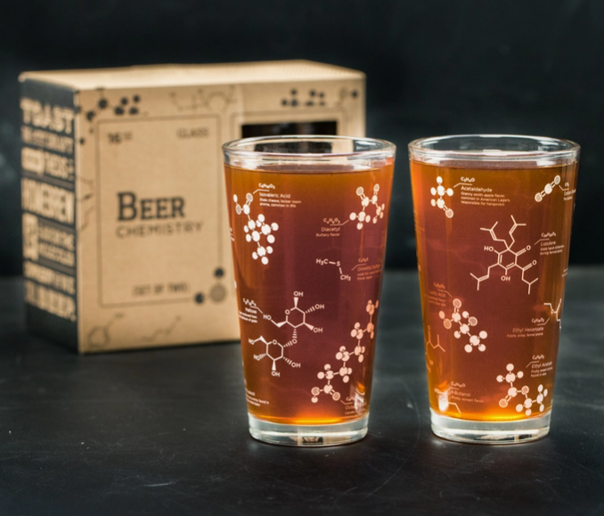 Beer Chemistry Pint Glasses Set of 2