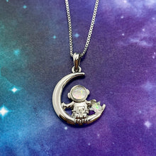 Load image into Gallery viewer, Astronaut on Moon Pendant Necklace
