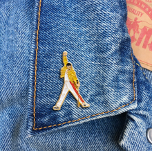 Load image into Gallery viewer, Freddie Mercury Yellow Suit Enamel Pin

