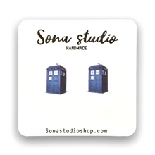 Load image into Gallery viewer, Dr. Who Tardis Earrings
