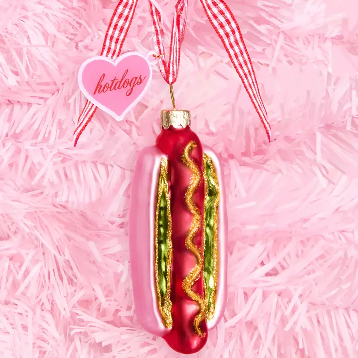 Iridescent Hot Dog Ornament