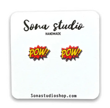 Load image into Gallery viewer, &quot;POW&quot; Comic Earrings
