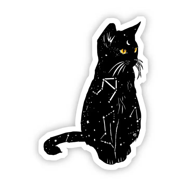 Black Cat Constellations Sticker