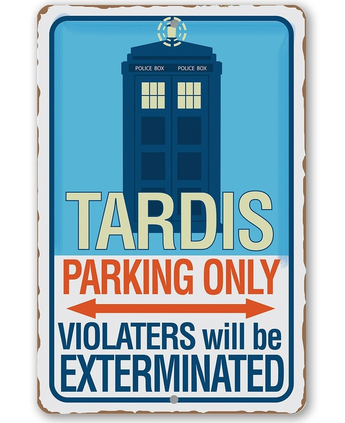 Dr. Who Tardis Parking Only - Metal Sign