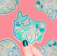 Load image into Gallery viewer, Shark Ocean Dreamy Liquid Vinyl Sticker (Glitter)
