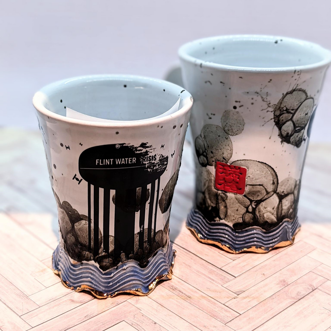 Handmade Flint Water Crisis Porcelain Mug