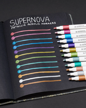 Load image into Gallery viewer, Supernova Metallic Acrylic Markers (Pack of 12)
