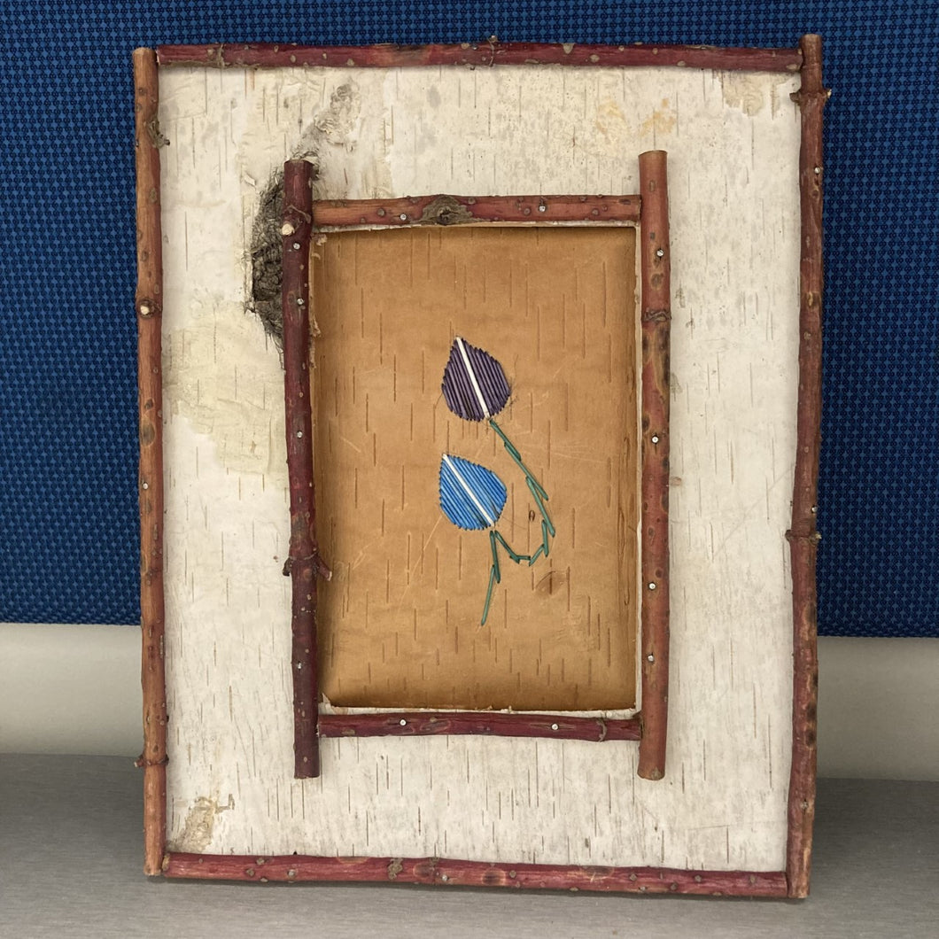 Birch Bark Frame with Quill Work Picture