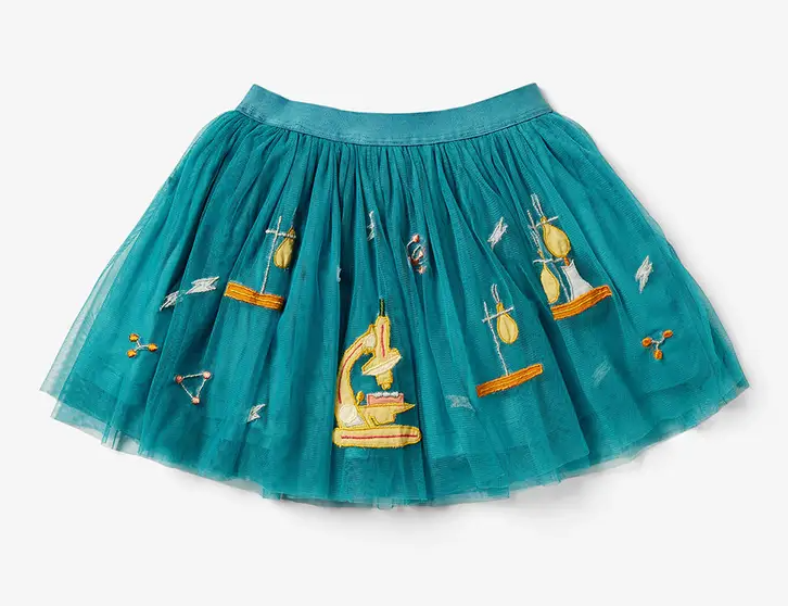 Piccolina Kids Tulle Appliqué Chemistry Skirt - Size 4T