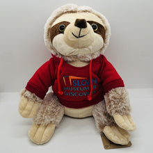 Load image into Gallery viewer, Sloan Museum of Discovery Logo 9&quot; Hoodie Sloth Plush - Choose Your Color!
