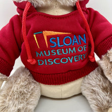 Load image into Gallery viewer, Sloan Museum of Discovery Logo 9&quot; Hoodie Sloth Plush - Choose Your Color!
