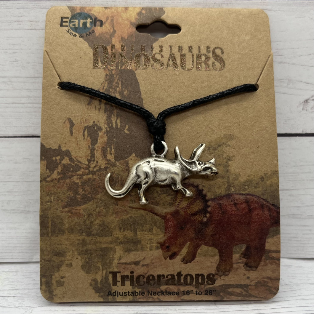 Triceratops Dinosaur Cord Necklace