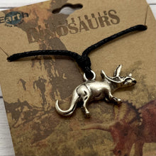 Load image into Gallery viewer, Triceratops Dinosaur Cord Necklace
