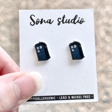 Load image into Gallery viewer, Dr. Who Tardis Earrings
