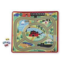 Load image into Gallery viewer, Round the Town Road Rug &amp; Car Set - Melissa &amp; Doug
