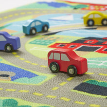 Load image into Gallery viewer, Round the Town Road Rug &amp; Car Set - Melissa &amp; Doug
