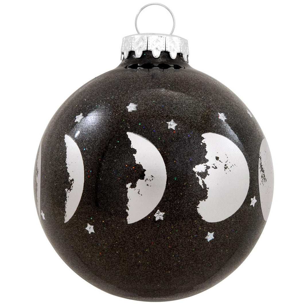 Moon Phases Glass Ornament