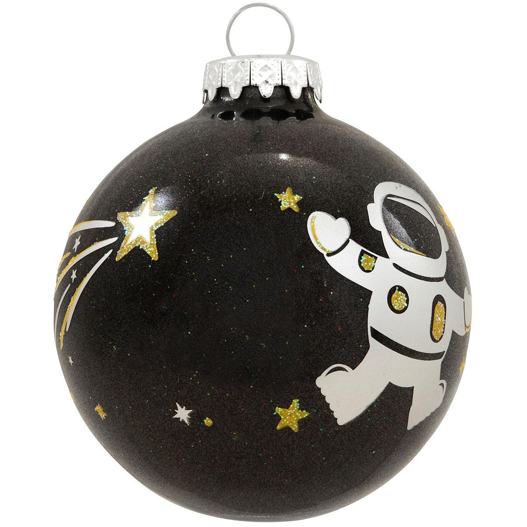Space Astronaut Glass Ornament