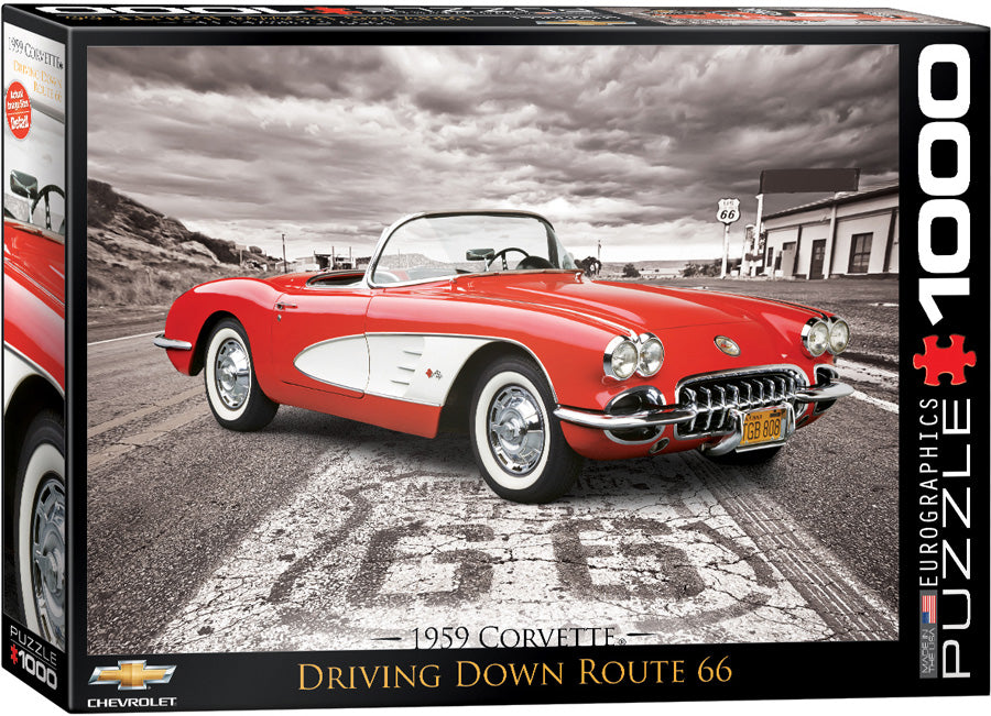1959 Corvette Driving Route 66 Puzzle