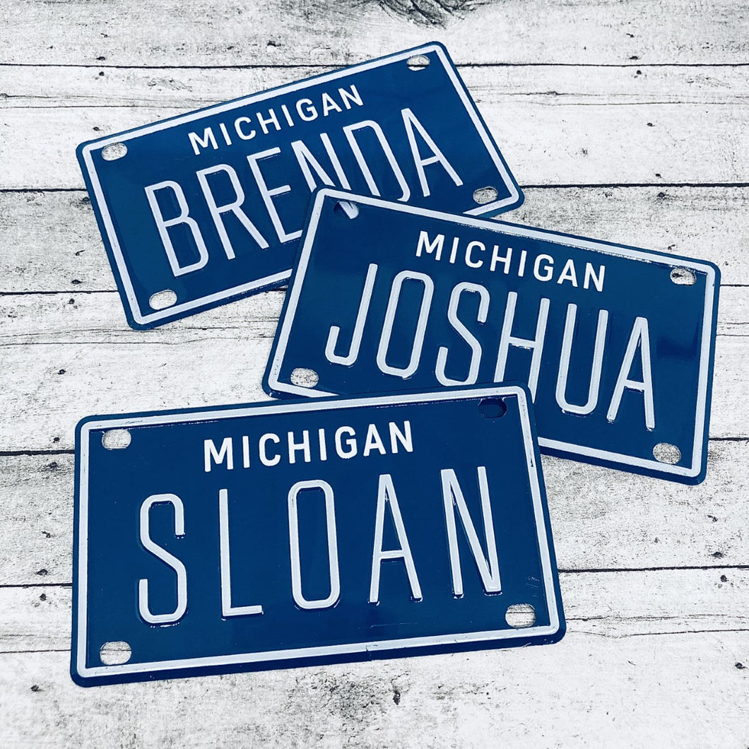 Michigan Custom Name Plate (Names A-C)